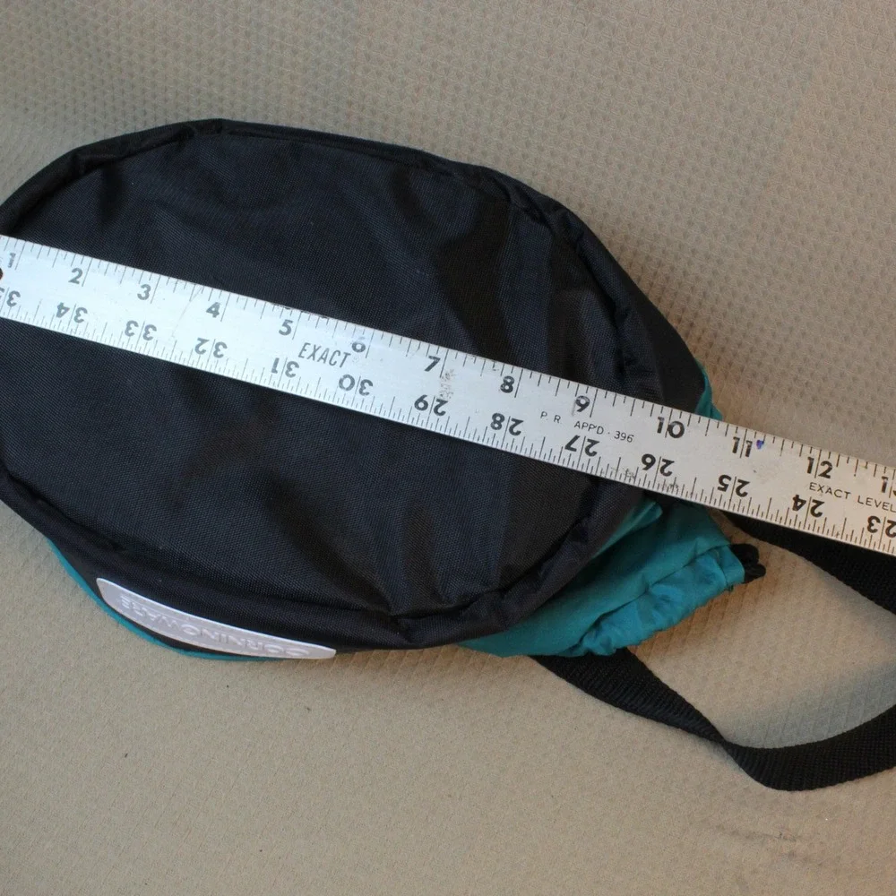 CorningWare Vintage Teal Black Insulated Lunch Bag Drawstring Gorpcore 9.5x7